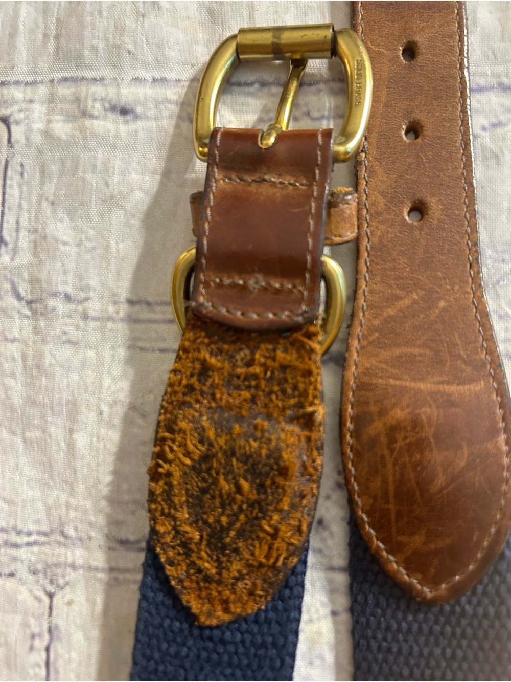 VINEYARD VINES SOLID BRASS BUCKLE NAVY/GREEN DETAILS & AMERICAN EAGLE NAVY BELT - Picture 15 of 16